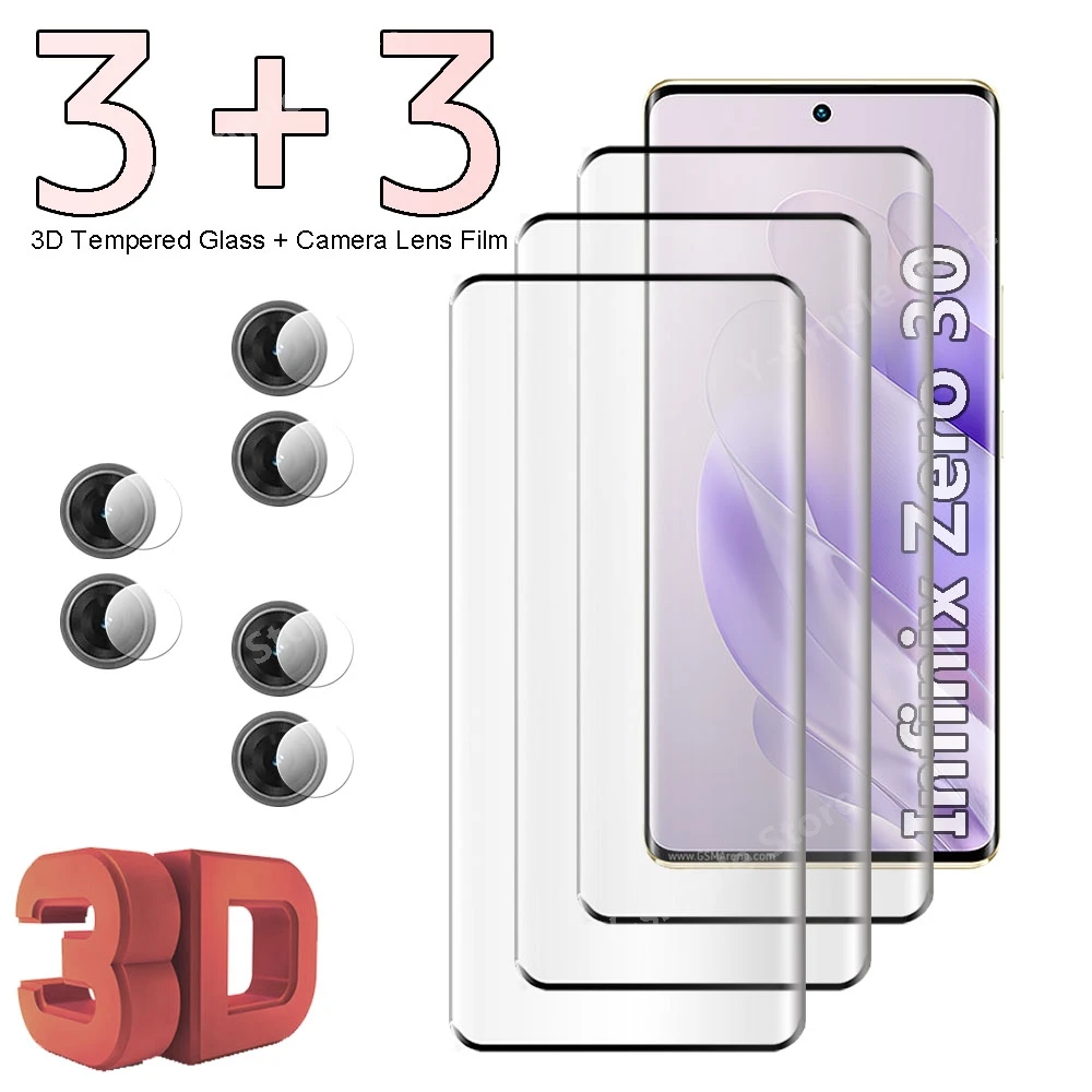 3+3 Curved Tempered Glass For Infinix Zero 30 4G Screen Protector Anti Explode Film Camera Lens film For Infinix Zero30 Glass