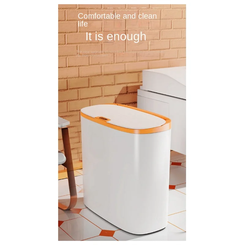 AY03-Infrared Inductive Space Trash Can Household Lidded Trash Can Living Room Kitchen Office Battery Smart Trash Can Easy To Us