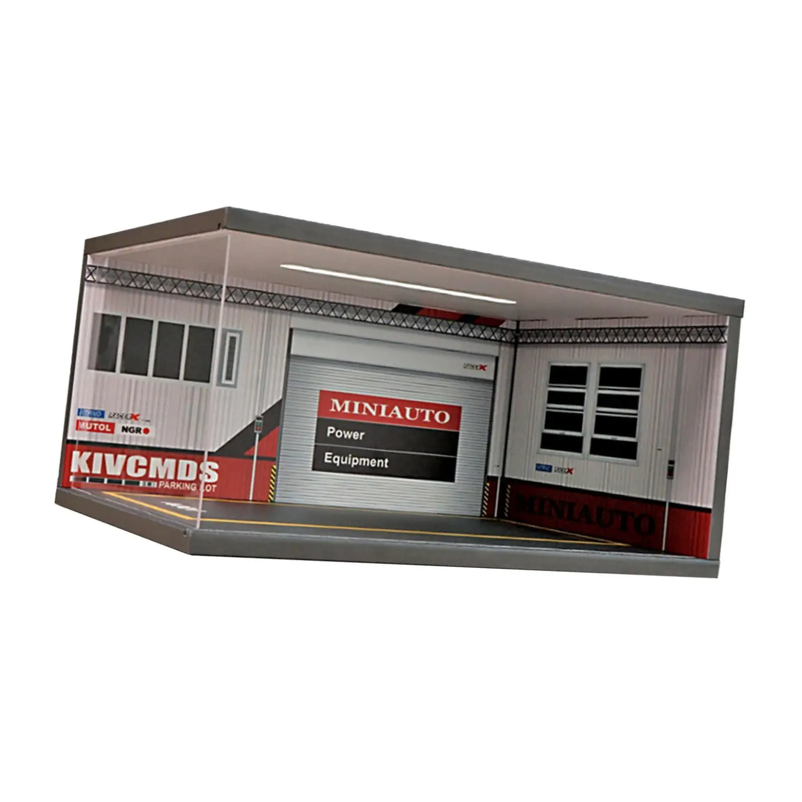 وقوف السيارات المرآب ديوراما محاكاة نموذج سيارة صندوق تخزين مجموعة 1/18