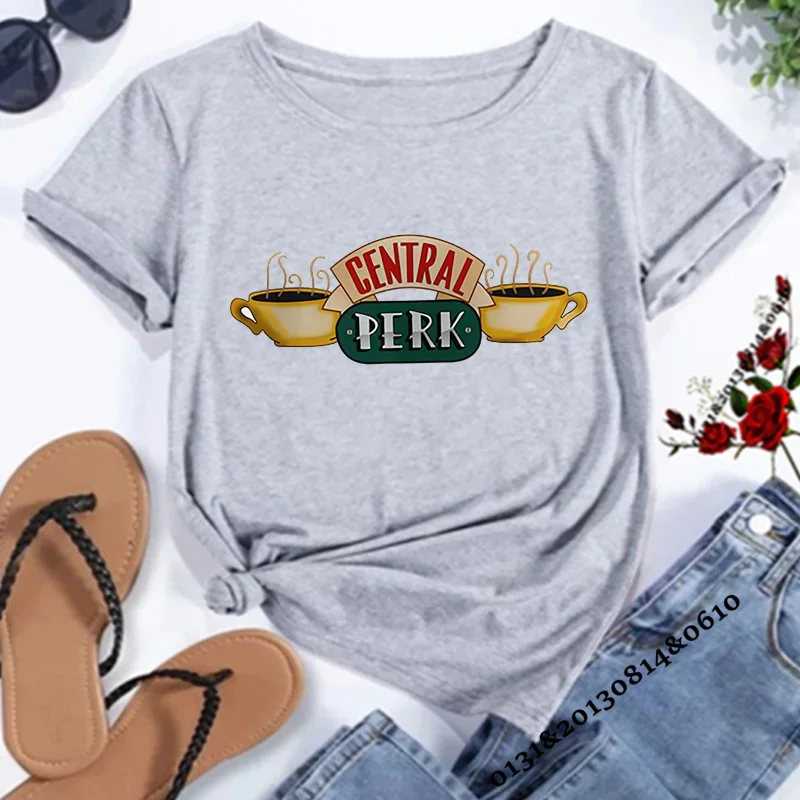 Central Perk T-Shirt Friends TV Show Women\'s T-Shirt Friends Central Perk Coffe Shop Shirts Cute Best Friends Tees Hipster Tops