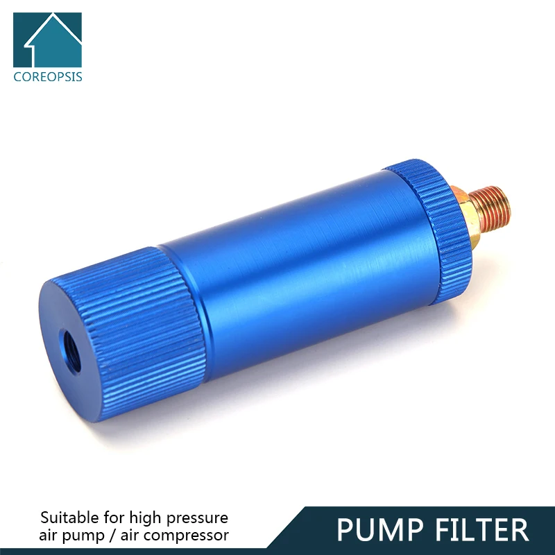 

High-Pressure Hand Pump Filter M10 Thread PCP Air Compressor Blue Water-Oil Separator Filtering Cotton Element 40Mpa Air Pumps