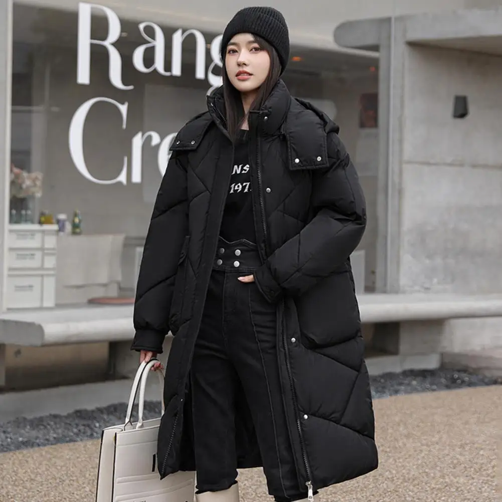 2024 New Down Coats New Long-style Cotton Dress Korean Version Large Size Korean Fashion Jackets Winter Heat Parka Feminina