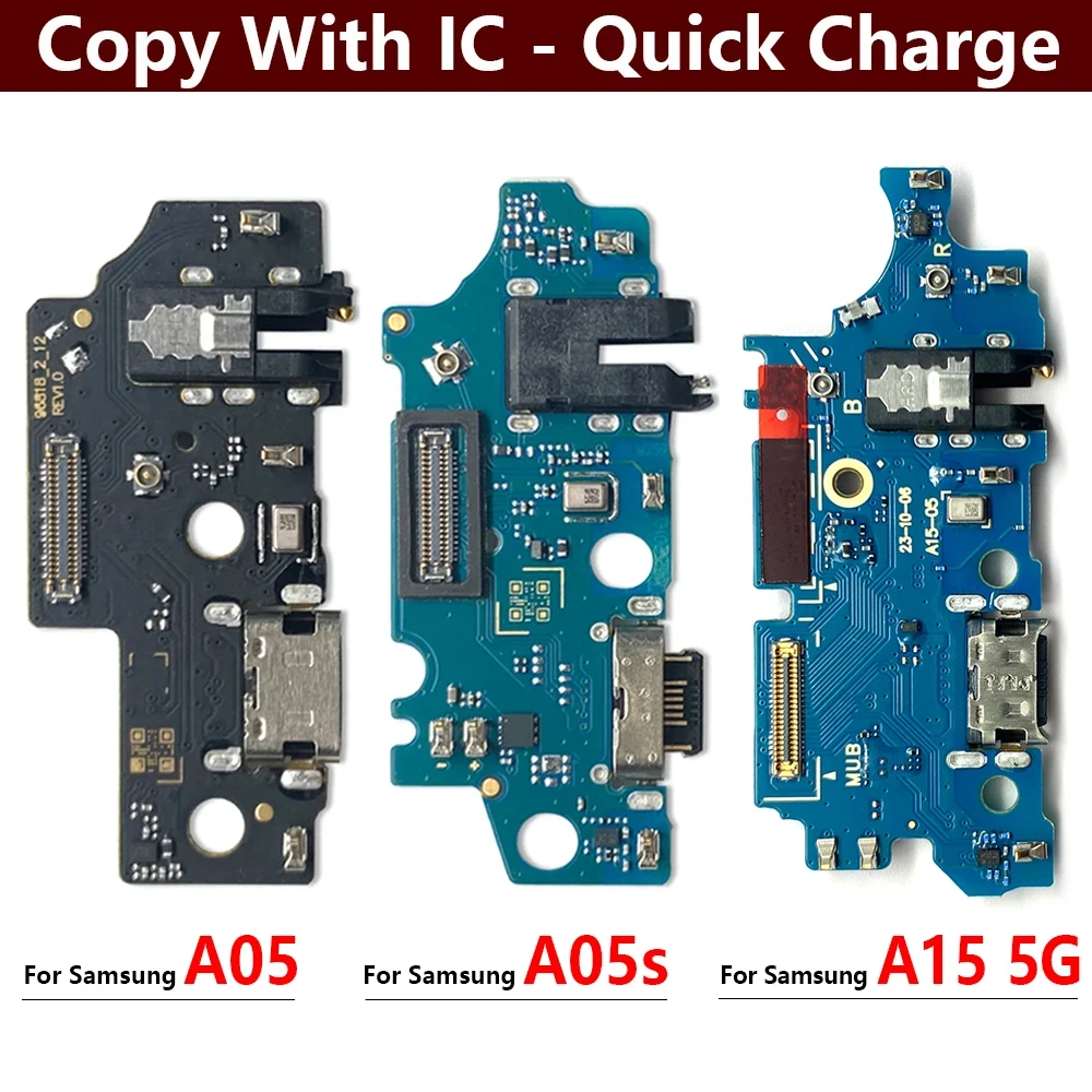 New USB Charging Port Board Flex Cable Connector Parts For Samsung A05 A05s A15 A25 A35 A55 A06 A16 4G 5G Microphone Module