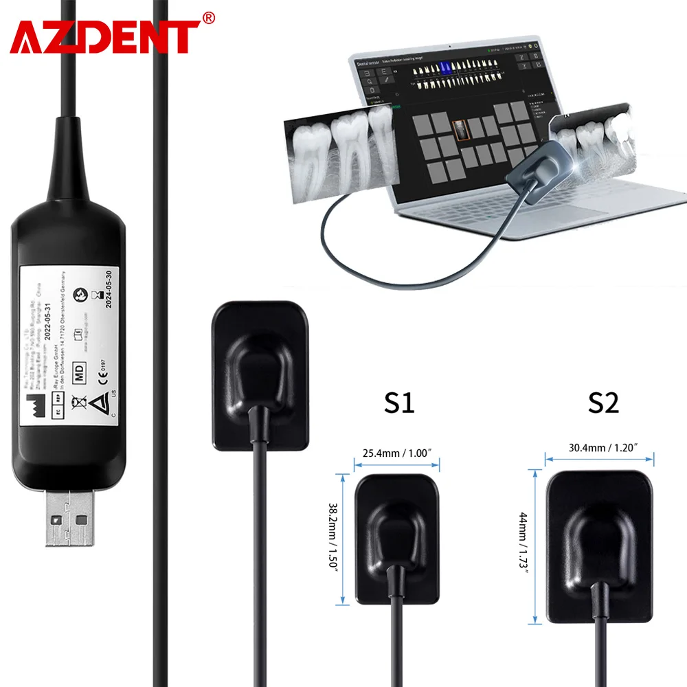 AZDENT Dental X-Ray Digital Sensor Intraoral Digital System HD Image Dentistry Tools Compatible with Different X-ray Generators