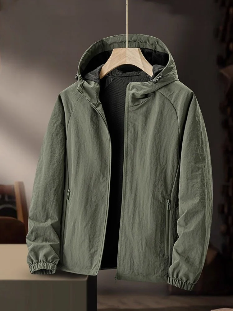 

Мужская повседневная свободная посадка ветрозащитная водонепроницаемая износостойкая дышащая футболка с защитой куртки осенне-весеннее мексиканское пальто