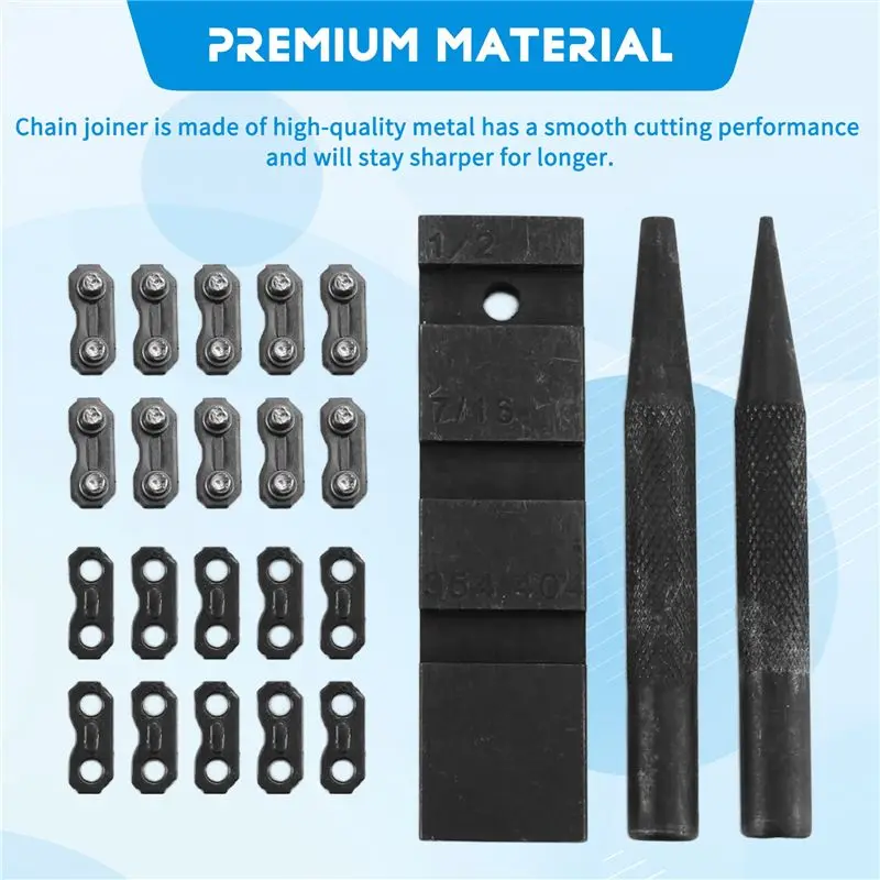 ABFA 3 قطعة قواطع المنشار الجيب سلسلة المنشار إصلاح إصلاح أداة مجموعة مع 10 مجموعات 0.325In سلسلة المنشار النجار ربط إصلاح