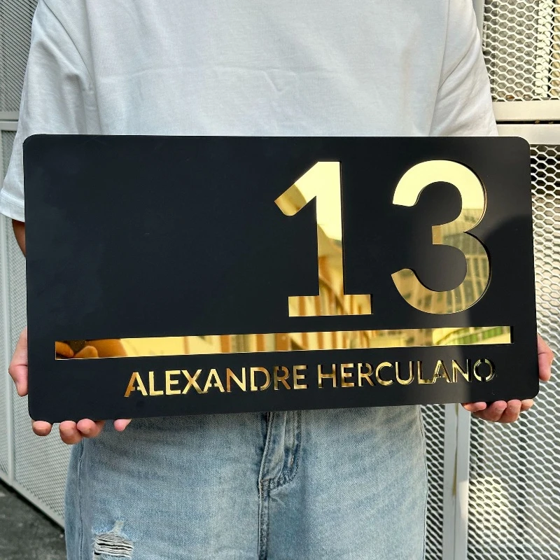 

Custom Acrylic House Number Plate Personalized Address Sign for Hotel Homestay Private Room Residential Apartment Door Plates