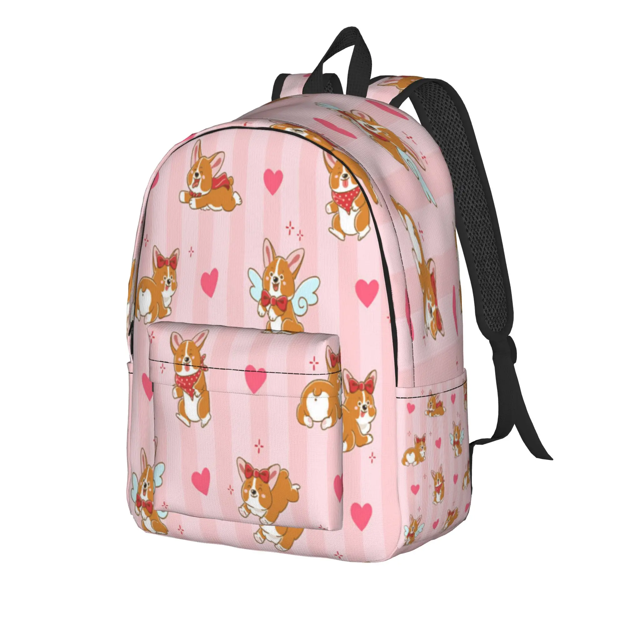 Cute Happy Corgi Dog Animal Cartoon Backpack  Cute Backpacks Women Men Travel Durable School Bags Custom Rucksack