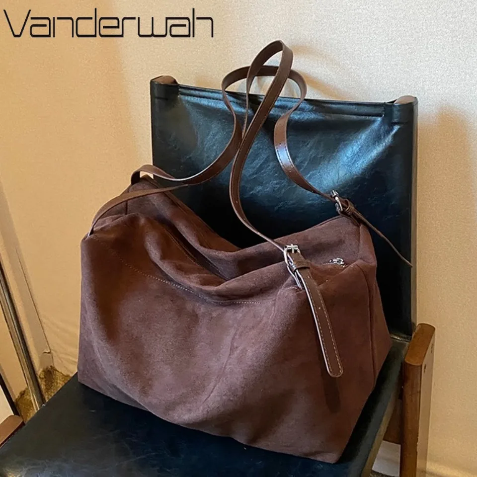 

Зимние женские мягкие замшевые сумки на плечо для женщин, роскошные сумки для ленивых поездок, женские сумки, дизайнерские сумки большой вместимости