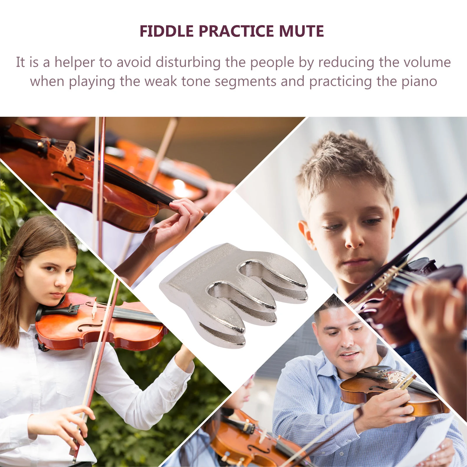 

Violin Mute Fiddle Practice Silencers Fiddles Tuning Metal Sordino Musical Instrument Accessories Sordine
