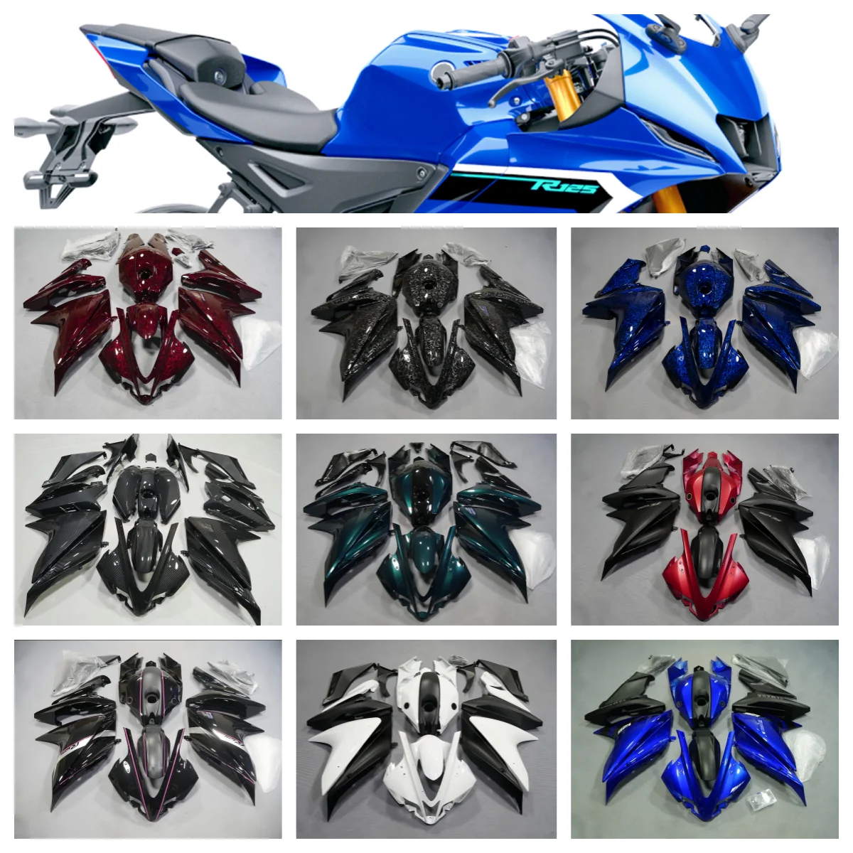 

Fit for Yamaha Yzf R125 Yzf-R125 2008-2012 Motorcycle Plastics Fairing Kit Injection Mold Bodywork Panel Kit 2009 2011