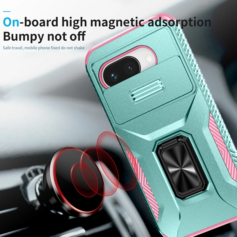 Pixel 9 A حافظة حامل حلقي من الدرجة العسكرية لهاتف Google Pixel 9A 8A 7A 7 8 9 10 Pro XL عدسة الكاميرا غطاء منزلق Pixel9A الوفير #3