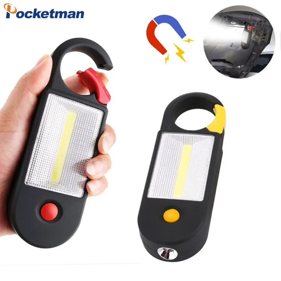

Portable COB LED Work Light with Magnetic Base & Hook Handheld Inspection Lamp for Car Repair Garage Emergency Use 1 Pack