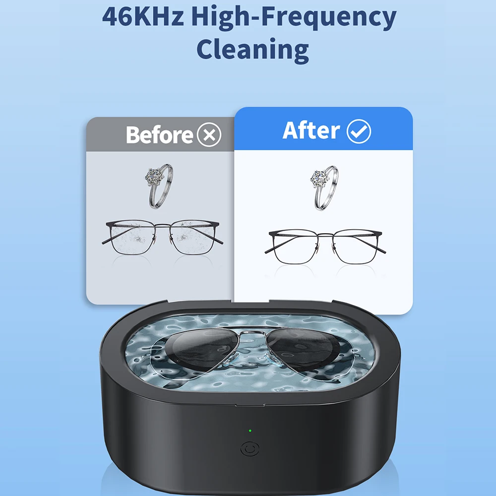 KUNPHY 600ml Ultrasonic Cleaner Wave Cleaning Jewellery Polishing Machine For Glasses Watches Razors Denture Ultrasound Sonic