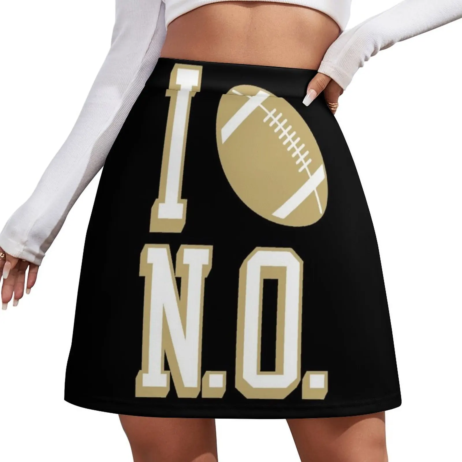 

I Love NO Football - Black Mini Skirt Clothing female novelty in clothes