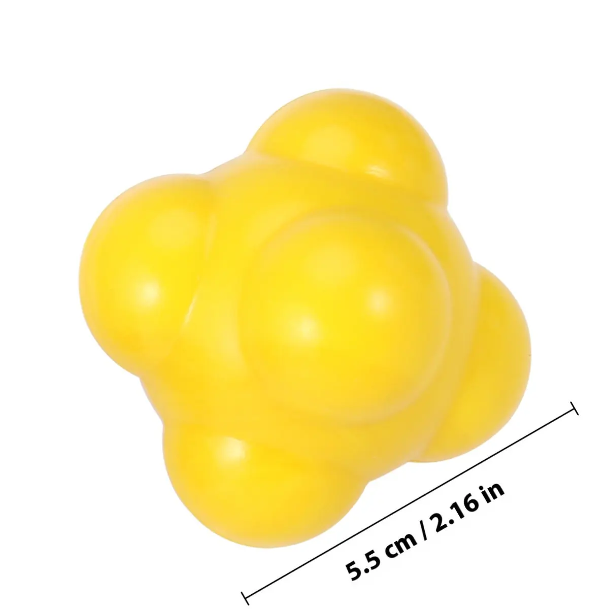 Baseball Agility 58Mm Yellow Six-Sided Bounce Training Ball for Boosting Hand Eye Coordination Reflex Speed and