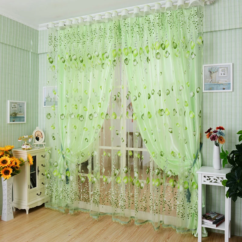 200*100 CM Modern Tulle Curtains For Living Room Purple Curtains For Children Bedroom Door Kitchen Window Creative Drape