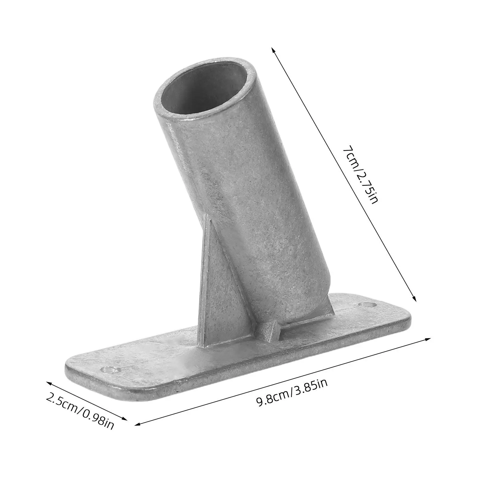 2 Pcs Flag Pole Deck Mount 0.75‘‘ Aluminum Flagpole Base Wall Holder House Mounting Bracket Light Grey For Outdoor Residential