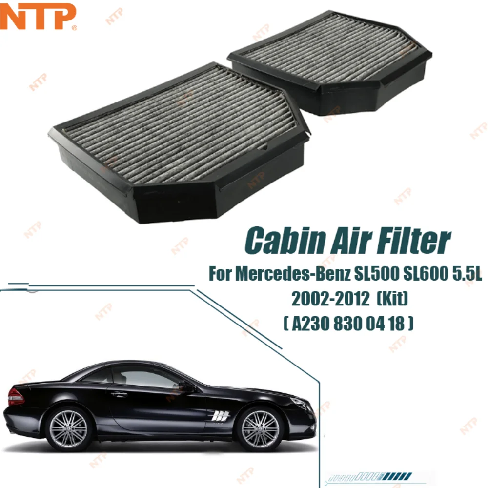 Cabin Air Filter for Mercedes-Benz SL500 SL600 5.5L 2002-2012 Air Intake Filter Replacement with Activated Carbon Accessories