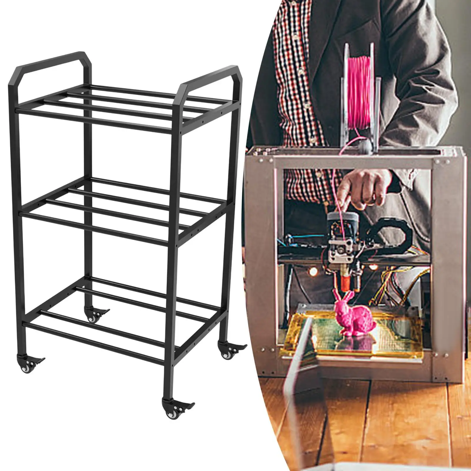 

3D Printer Filament Storage Rack Easy to Use Heavy Duty Metal Holders Shelf Organizer Rolling Spool 3D Printers Accessories