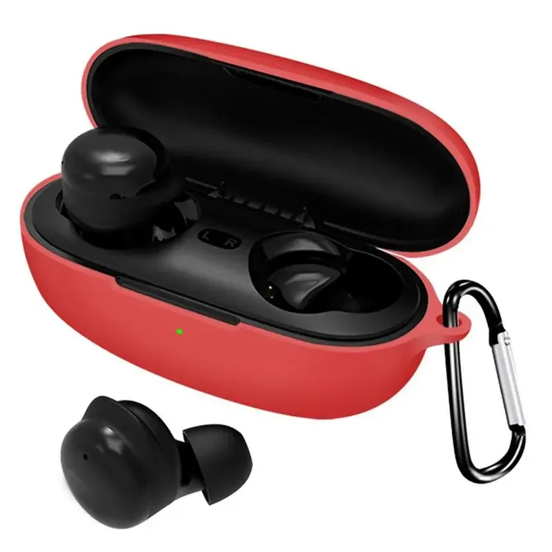 Siutable For QCY T17 Case Wireless Blue tooth Protective Cover Silicon S-oft Shell Charging Storage Bag With Hook for QCY T17