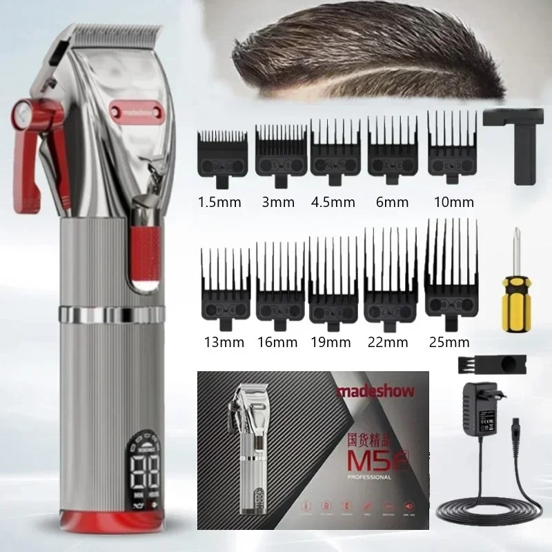 MADESHOW M5 プロ用電動バリカン 1台 男性用バリカンMadeshow-M5 m5f,プロの理髪店,ヘアカット機,2ギア