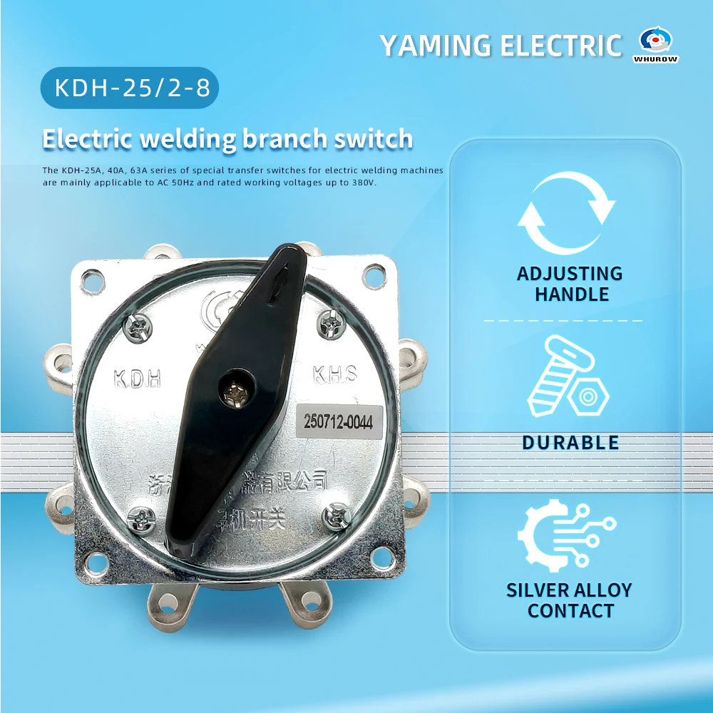 KDH-25/2*8 Welding Machine Rotary Switch Eight Positions 2 Levels 16 Brass Pins 25A Welder Changeover Selector