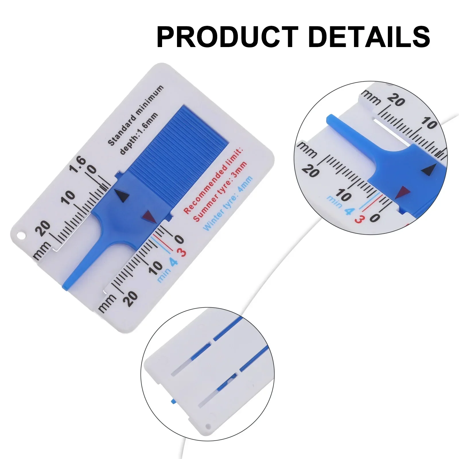 0-20mm Car Tyre Tire Tread Depth Gauge Meter Measurer Tool FTB-SE Tyre Tread Depth Ruler Portable Tread Blades Tools