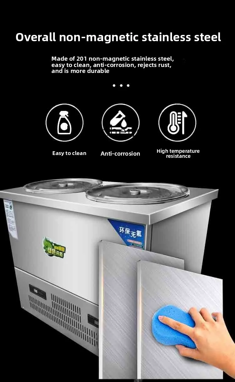 ZZ ведро для супа с холодной лапшой, коммерческое холодильное ведро для смузи из нержавеющей стали