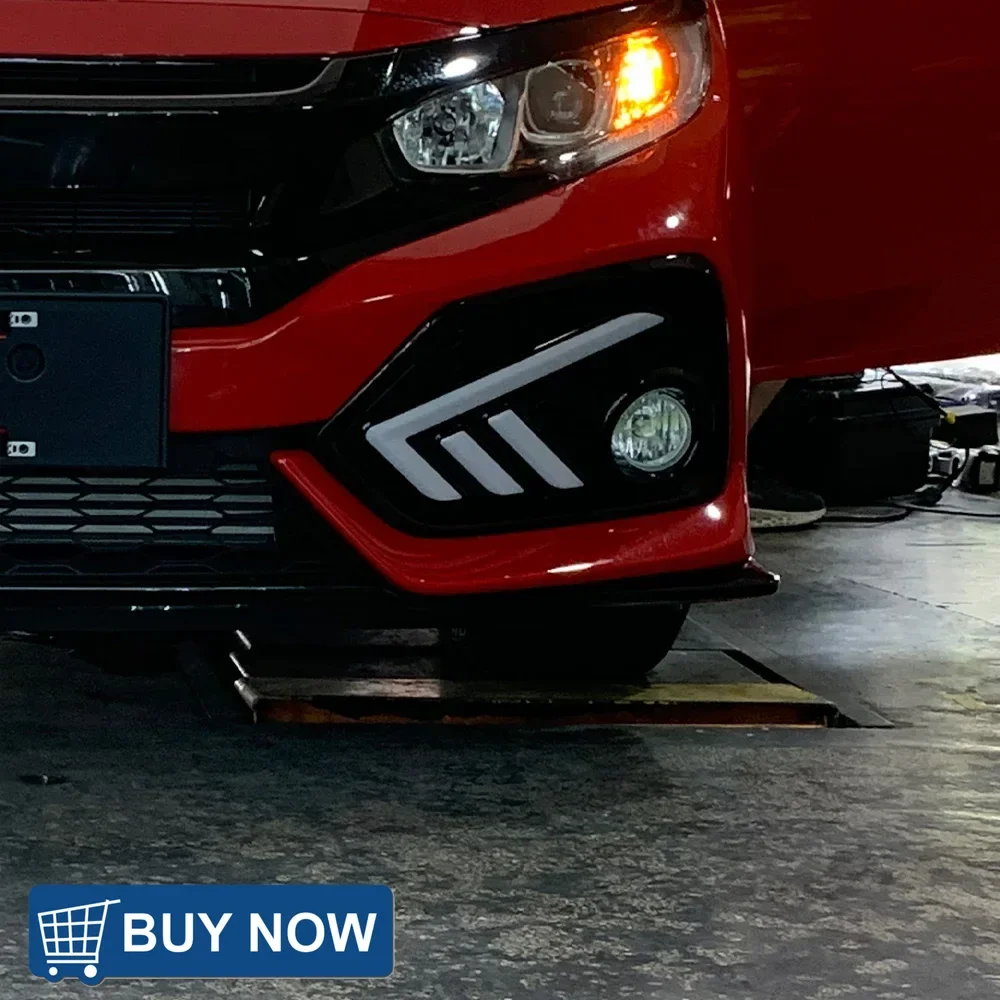 

Передний бампер для Honda Civic X 10th 2016-2020, обновленные светодиодные динамические дневные ходовые огни, автомобильные фонари, аксессуары для сборки инструментов