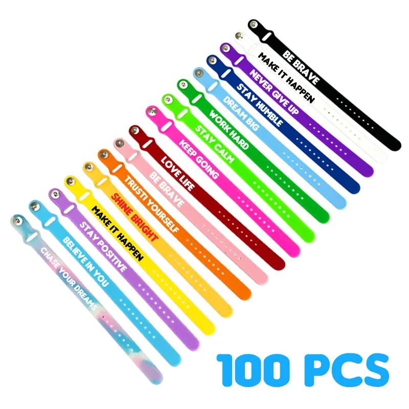 100PCS Custom adjustable wristband Engraved SOS ID Phone Number DIY Personalized Silicone couple bracelet woman Customized Gifts