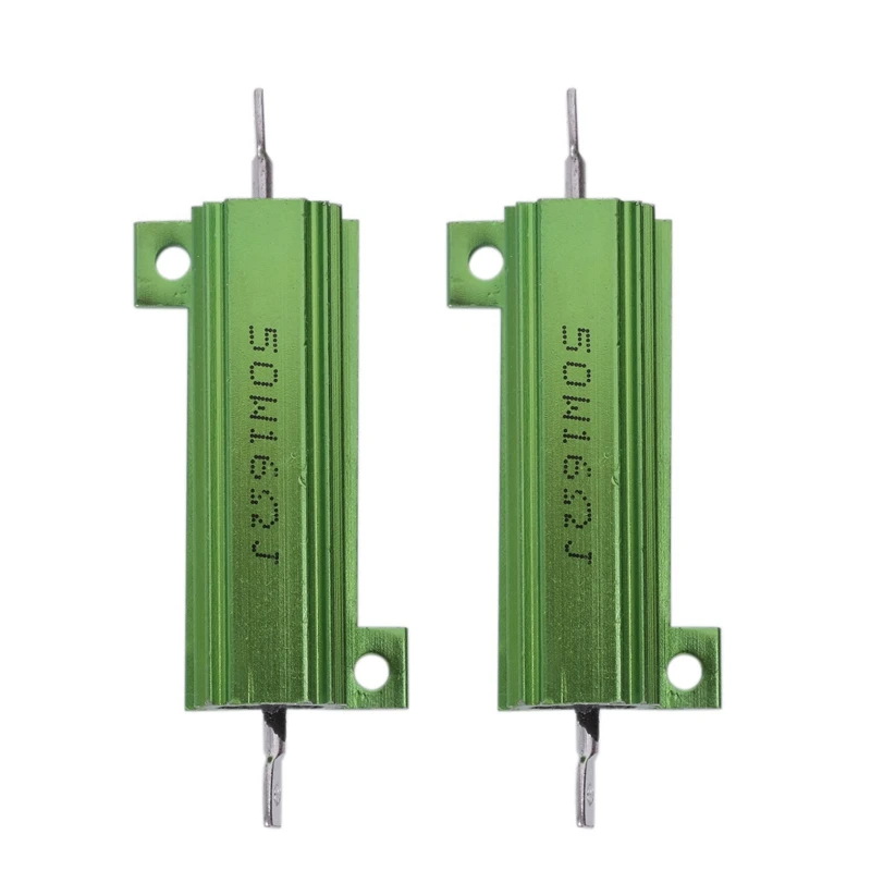 ABHU 2 Pcs Wirewound Power Resistor Chassis Mount Green Wirewound Aluminium Housed Resistor-1 Pcs 100W & 2 Pcs 50W