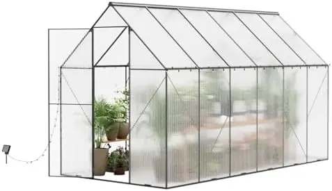 

Greenhouse for Outdoor, Heavy Duty Polyte Greenhouses, Walk in Greenhouse for Outdo Garden Backyard with Roof Vent