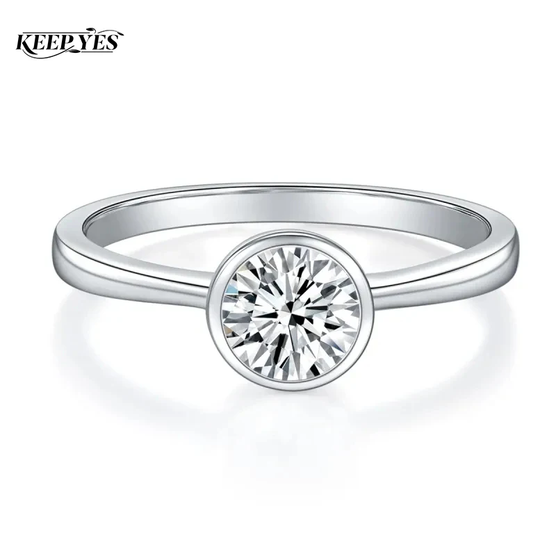 

Кольцо KEEP YES 1.0ct с муассанитом идеальной огранки 6.5 мм в ореоле, позолоченное 18-каратным золотом, для женщин, обручальное, с бриллиантовой оправой, из стерлингового серебра 925 пробы