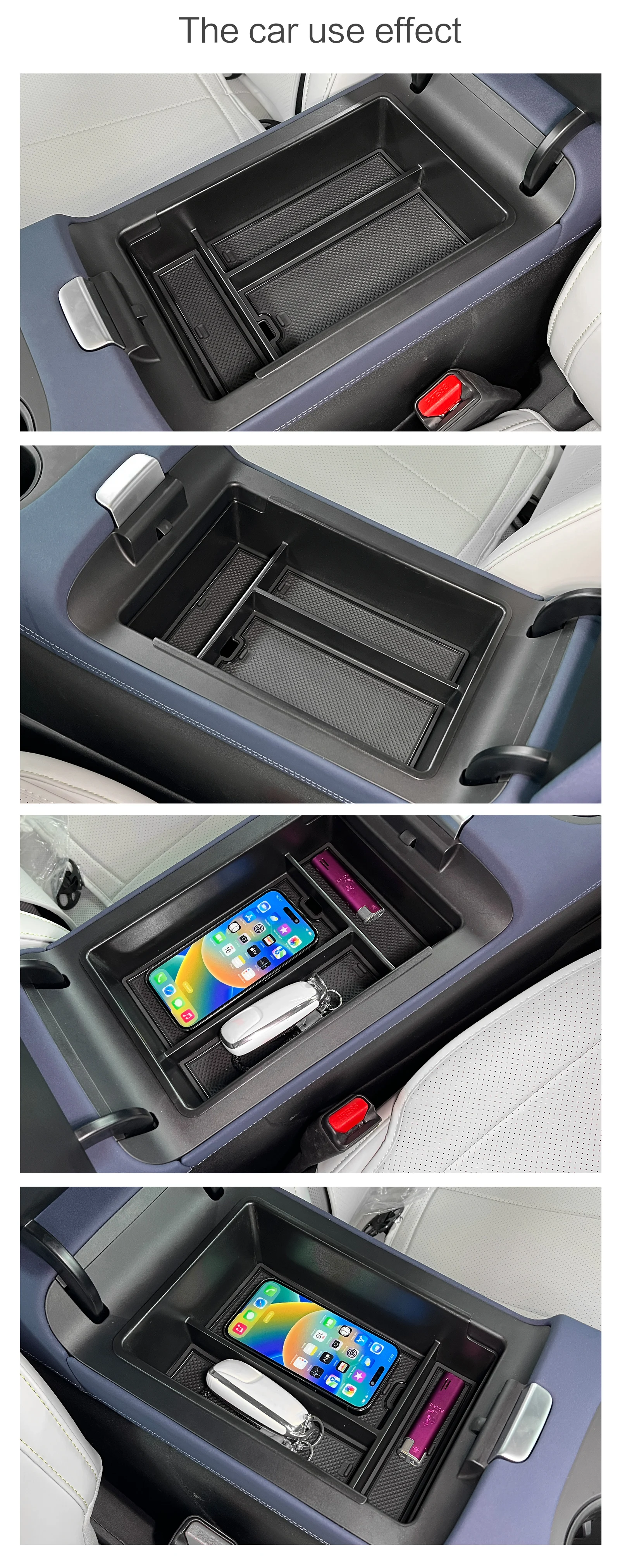 Smabee für Xpeng G6 2023 2024 Auto Mittelkonsole Aufbewahrungsbox Getränkehalter Armaturenbrett Ablage Innenraum Zubehör Organizer Schwarz – Detail 4