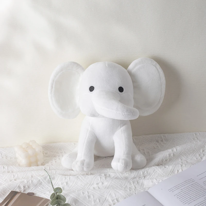25cm/9.84in Zachte Pluche Olifant Knuffeldier - Schattig Pluizig Kleurrijk Pluche Speelgoed (Meerdere Kleuren: Roze/Blauw/Paars/Regenboog) - Id