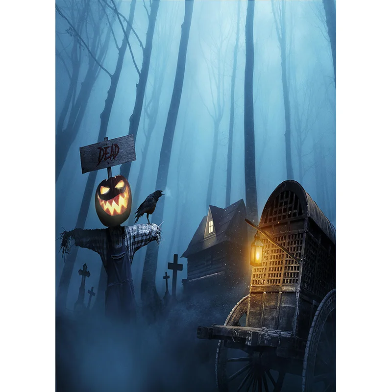 خلفية قلعة شواهد القبر للهالوين ، فانوس اليقطين ، خلفية تصوير القمر ، مستلزمات استوديو الصور ، * *