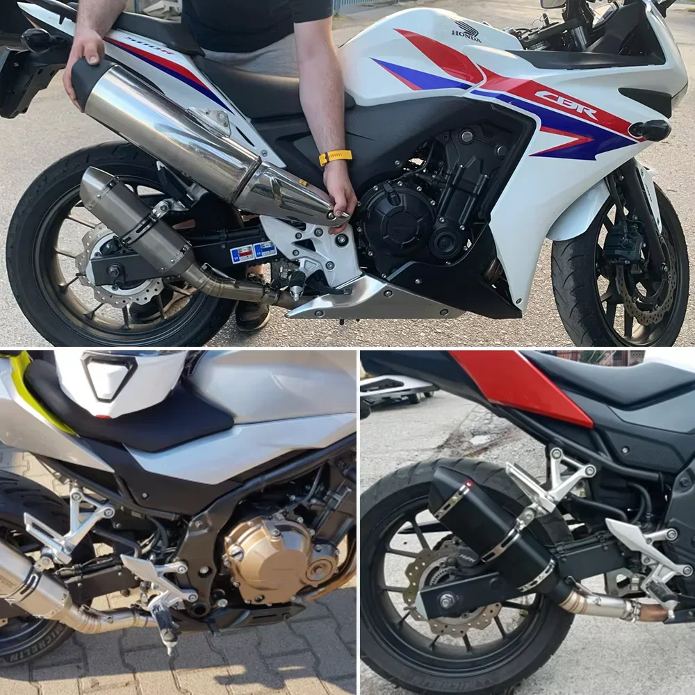 【Premium quality】For Honda CBR500R/CB500F-Modified mid-section exhaust pipe-the sound is deep, rich and powerful