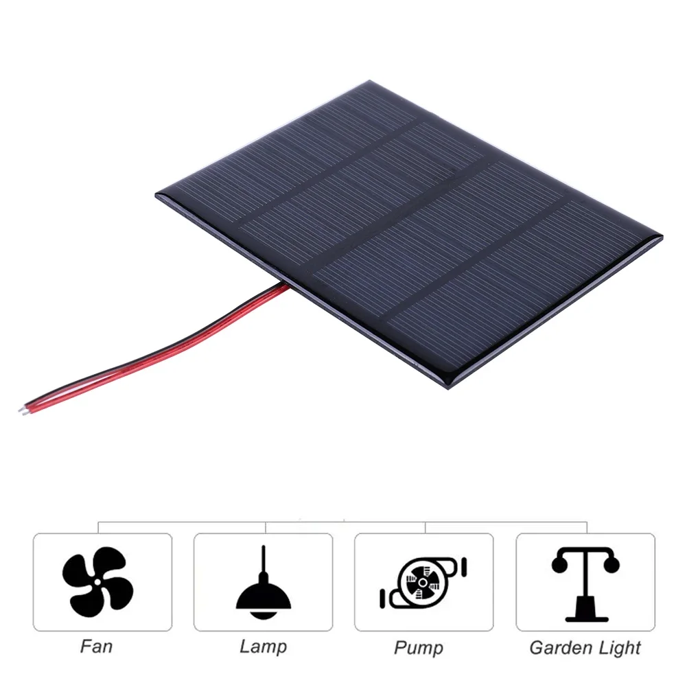 Portable Solar Panel 3W 12V Small Cell Module Polysilicon Board Outdoor DIY Solar Charger for 9-12V Battery Mobile Phone