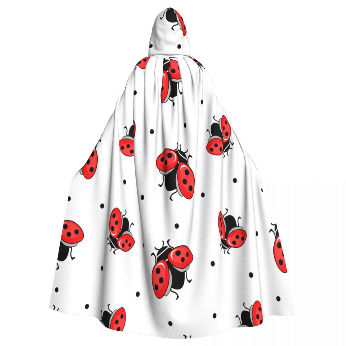 Adult Cloak Cape Hooded Ladybug Silhouette Medieval Costume Witch Wicca Vampire Carnival Party