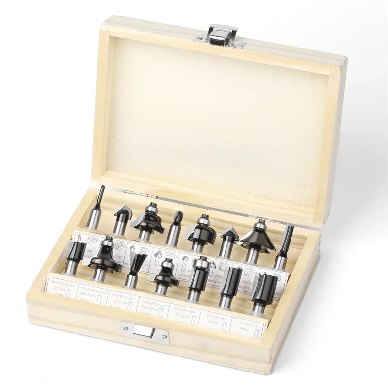15個入り 8mmシャンク ルータービットセット トリミング - Woodworking Usa のレビューと価格