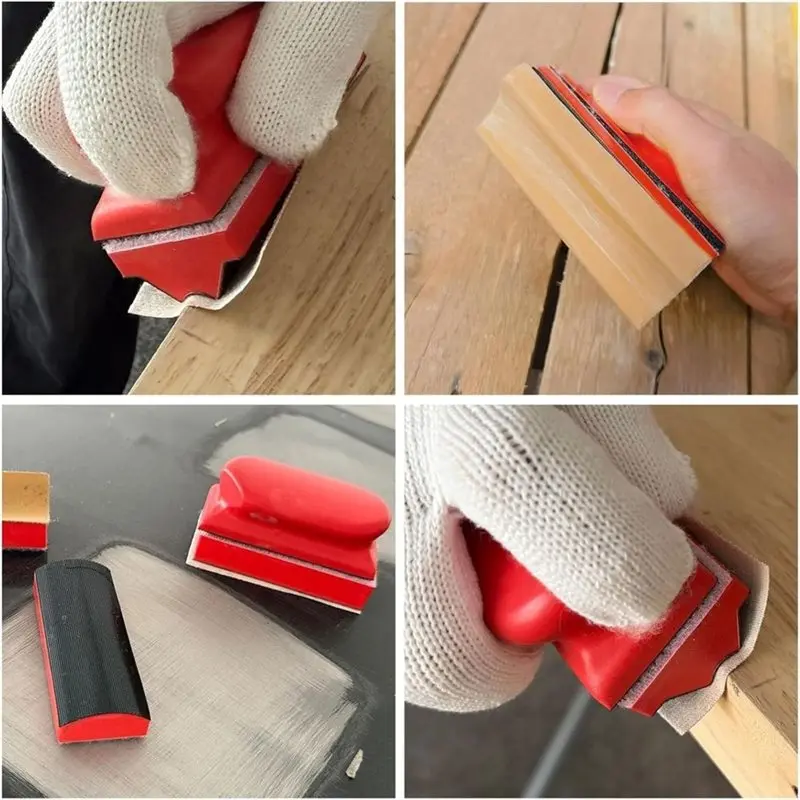 ABAH-Woodworking Sanding Tool, Contoured Hand Sanding Block Set, PU Polishing Block, 1Set Precision Sanding Blocks