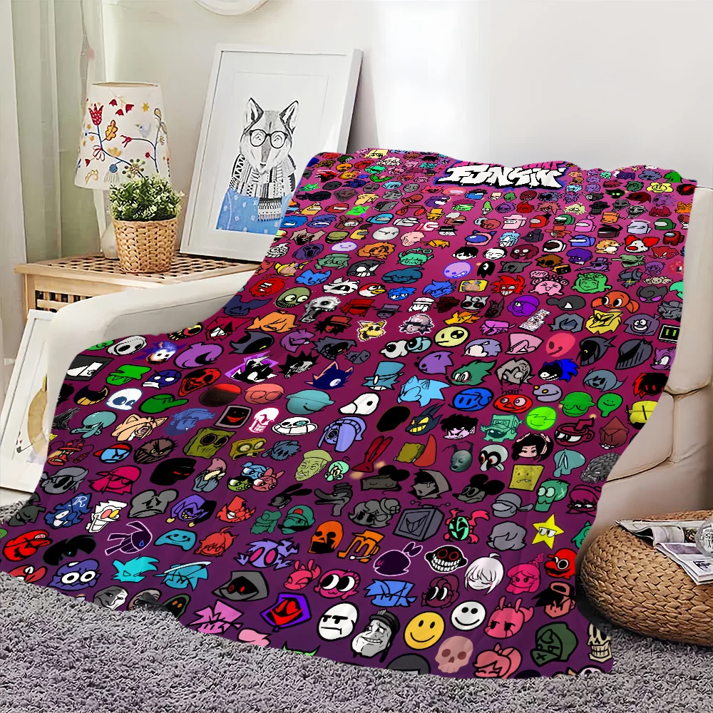 Blanket For Funkin Soft Throw Blanket FNF for Picnic Night Friday Bed Cool Sofa Game Home Bedroom Cozy Warm Comfortable