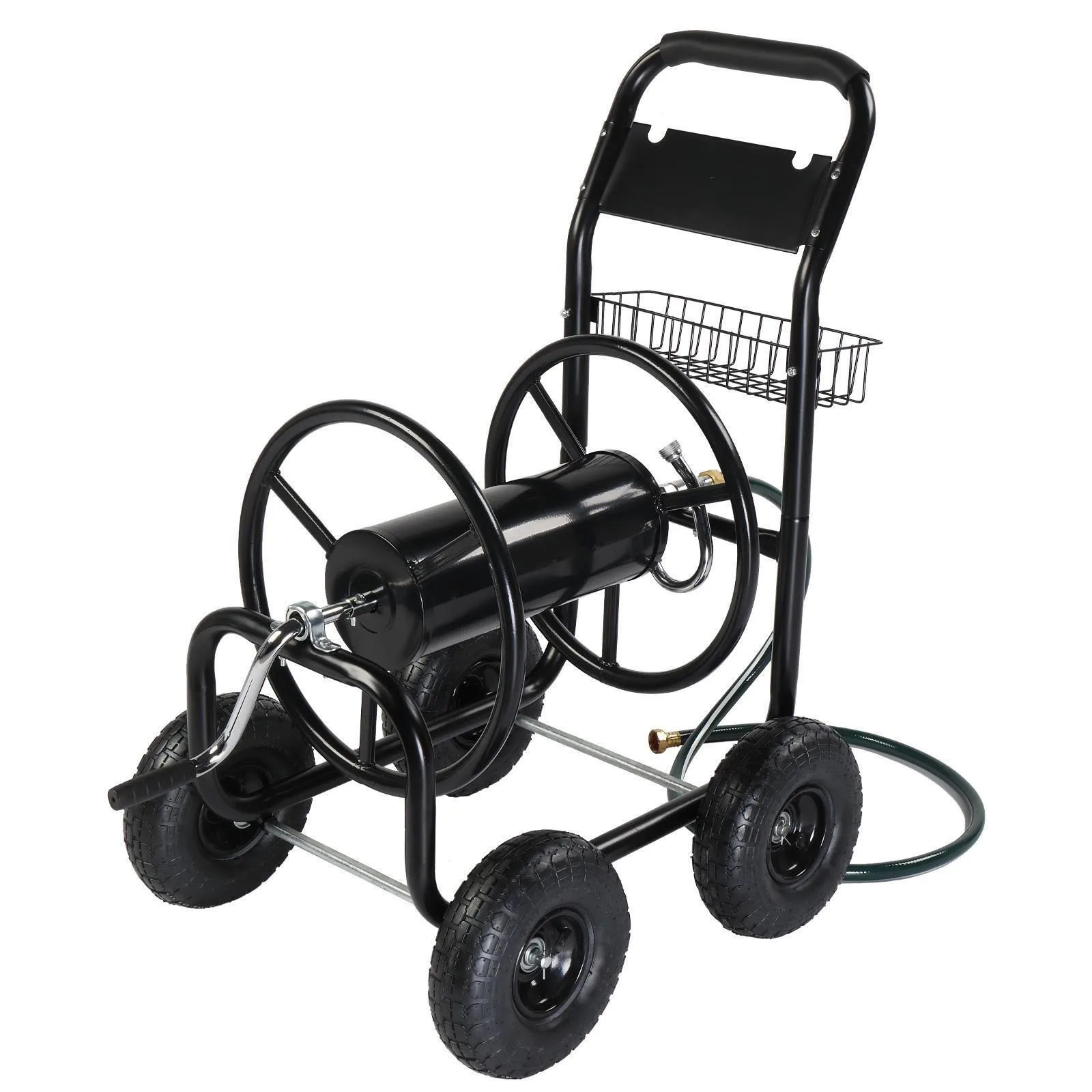 USGarden metal hose reel cart storage basket Garden gardening water planting-