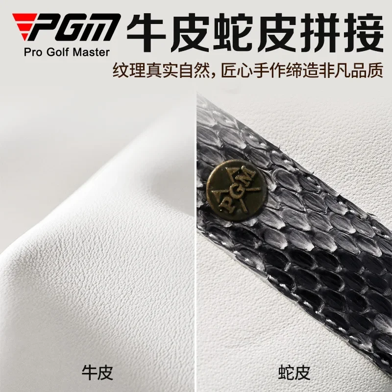 PGM Men's Genuine Leather Golf Shoes with Top Layer Cowhide Snake Skin Soft Pigskin Inside Outdoor Shoes Sneakers