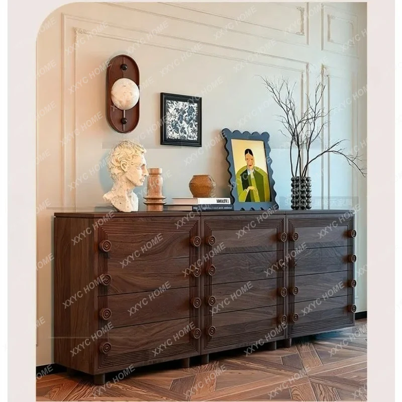 XXFactory Direct Light Luxury Entrance Cabinet Medium Antique Old Retro Bucket Cabinet