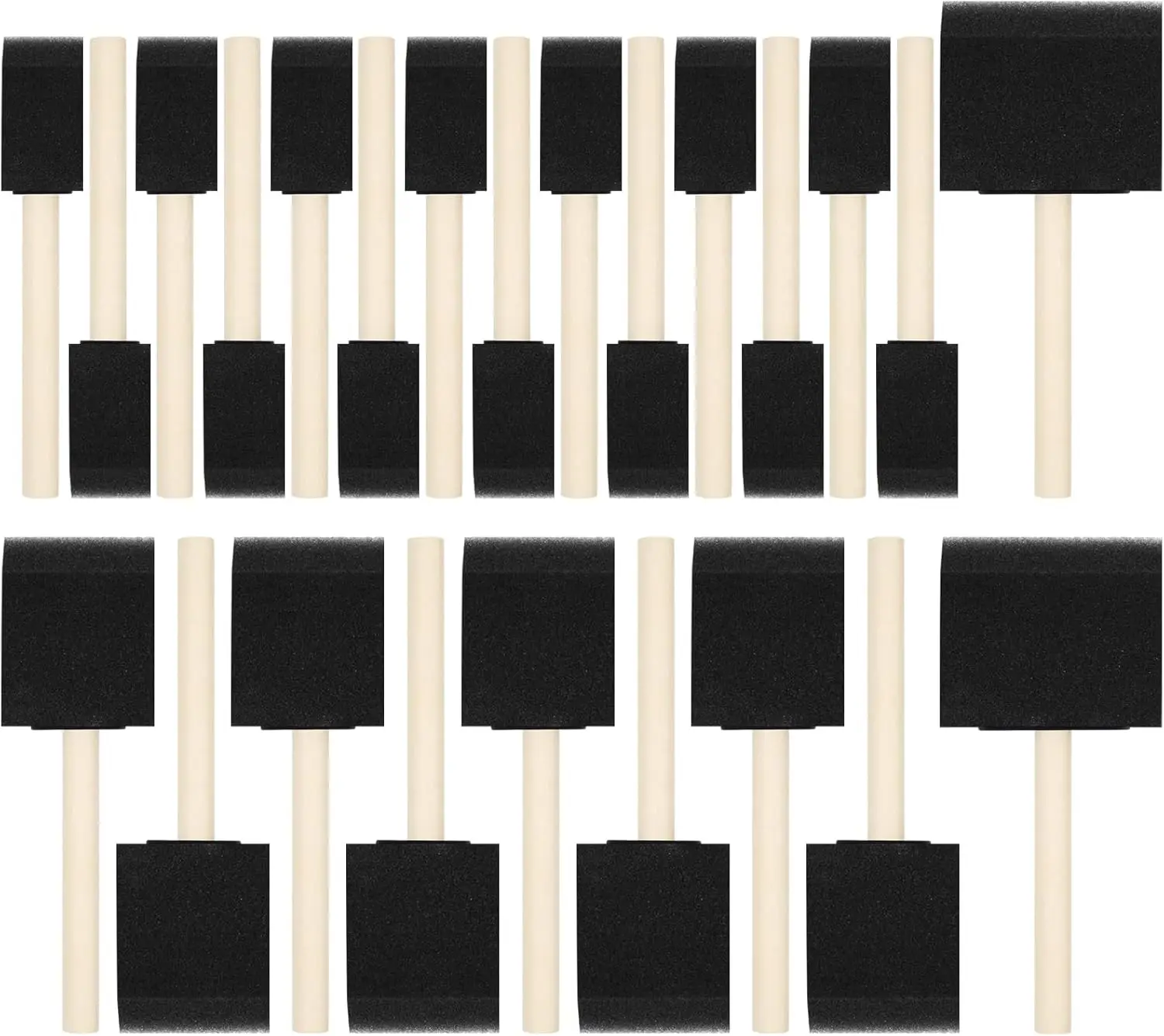 

24 Pcs Foam Paint Brushes Set - Wood Handle Sponge Brushes for Painting, Staining, Varnishes, DIY Crafts (1,2,3 Inch)