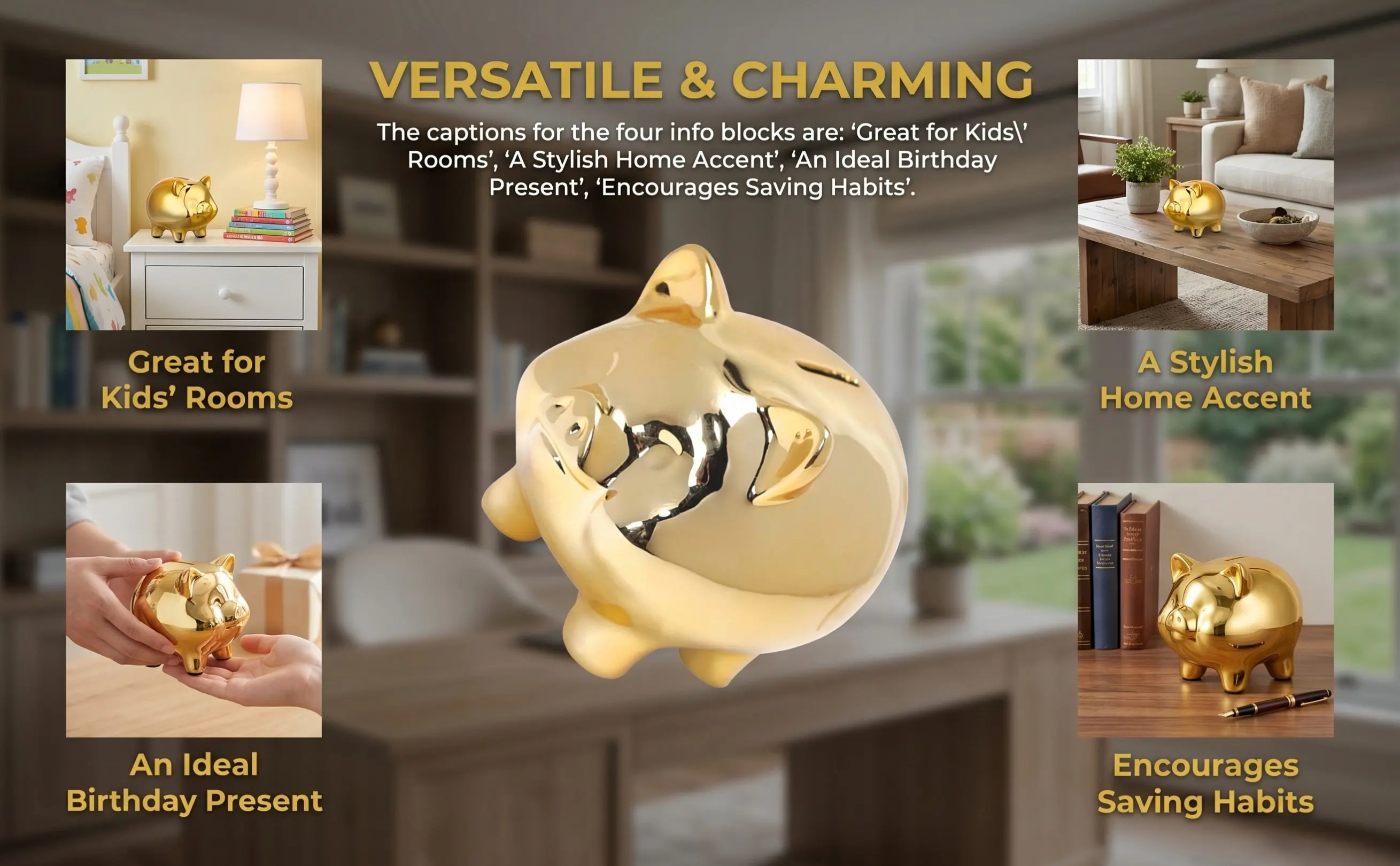 Ceramic Pig Piggy Bank Medium Size Compact Money Saving Pot for Dorm Room Decoration Coin Storage Cultivate Saving Habit Gift