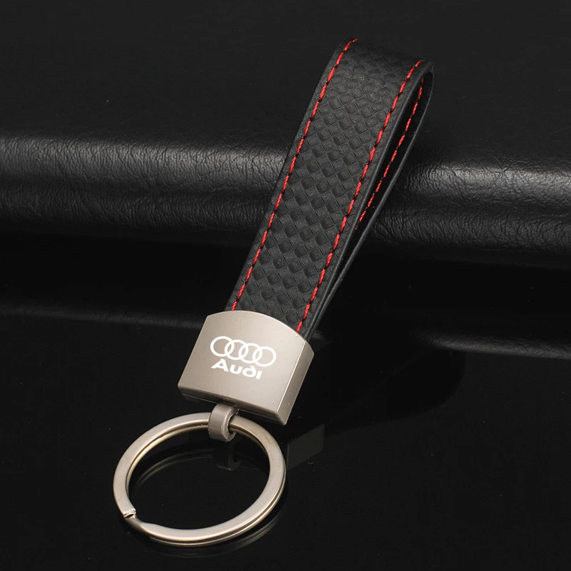 Car Keychain Metal Buckle Plaid Pattern Luxury Keyring For Audi A1 A2 A3 A4 A5 A6 A7 A8 Q1 Q2 Q3 Q4 Q5 Q6 Q7 Q8 TT RS3 S5 B8 RS6