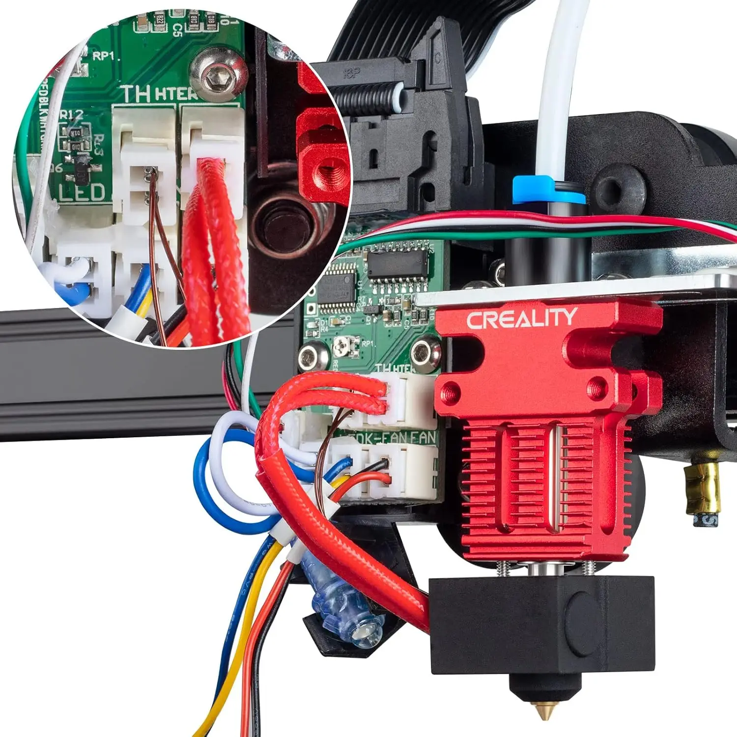 Creality Offizielles CR6 SE Hotend-Extruder-Kit, mit Hot-End-Kit mit PTFE-Schlauch, Wärmeblock, 0,4-mm-Düse und Silikonsocke für CR – Detail 3